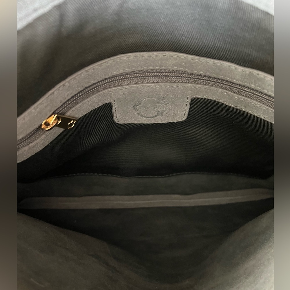 Beautiful gray suede clutch!  Great condition! - Picture 6 of 6